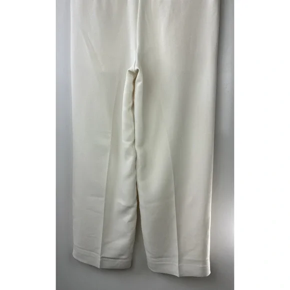 Banana Republic Relaxed Trouser Pleated Wide Leg Pockets Cream Women's Size 10 - Picture 12 of 14
